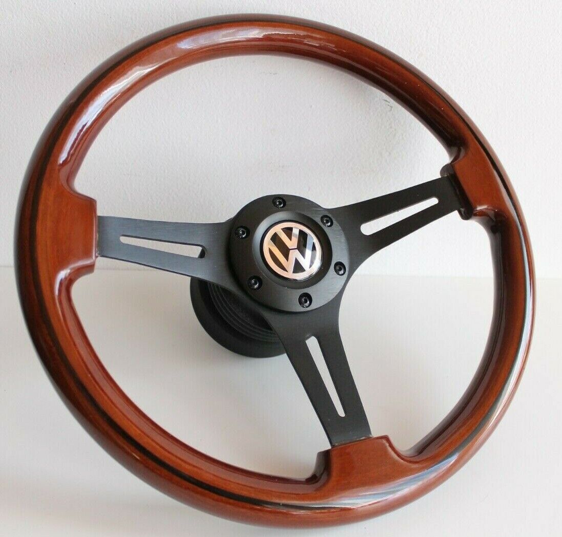 Steering Wheel fits For VW Golf Jetta Mk2 Mk3 Corrado Wood Wooden 88-96'
