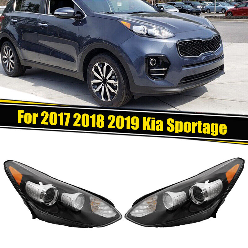 For 2017-2022 Kia Sportage Projector Headlight Headlamp W/ LED DRL Assembly Pair
