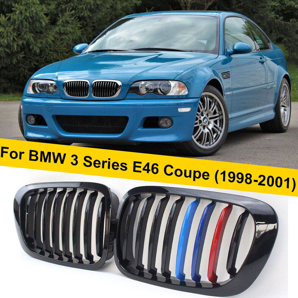 Gloss M-Color Kidney Grille Grill For BMW E46 Couope 325Ci 330CI M3 1999-2006