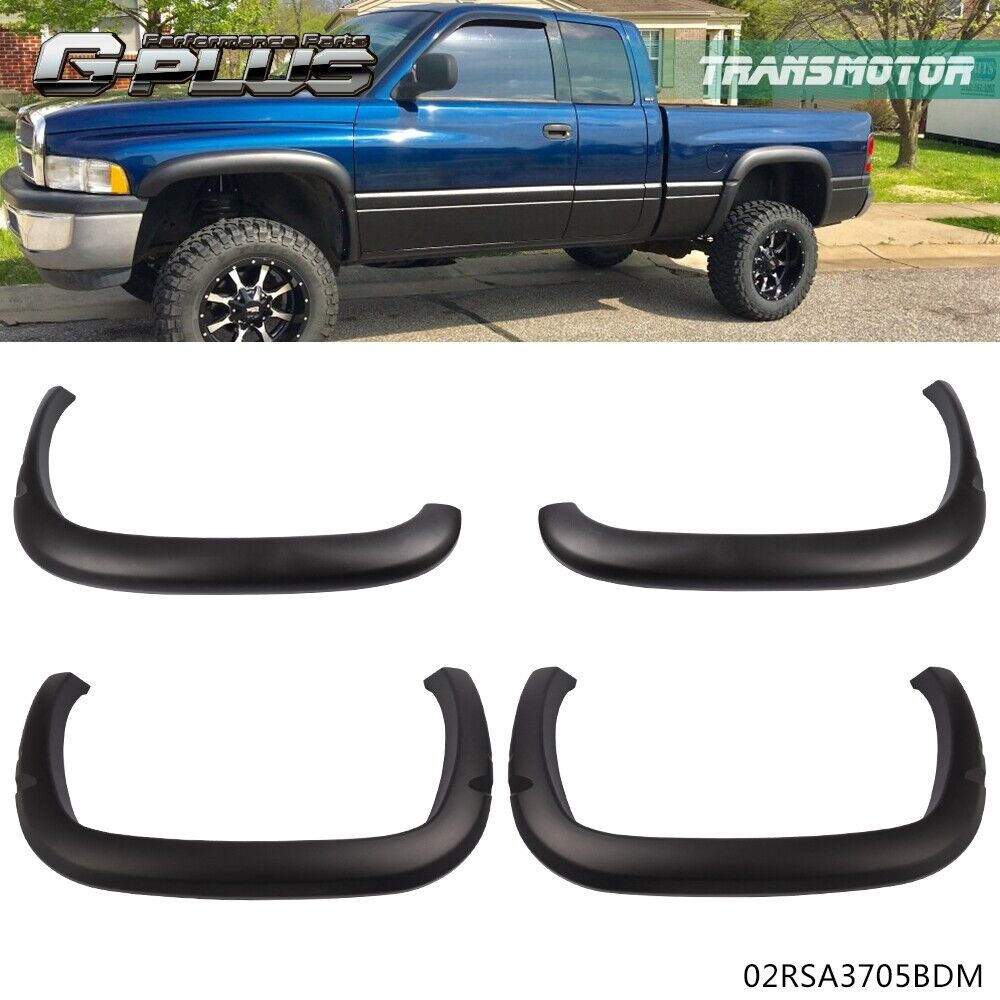 Fit For 1994-2001 Dodge Ram Textured Factory Style Bolt-On Wheel Fender Flares