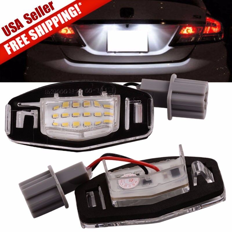2x 18 LED License Plate Light Direct Fit For Acura TL TSX MDX Honda Civic Accord