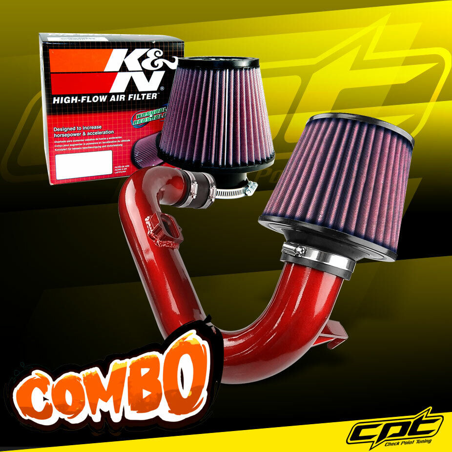 For 12-20 Sonic 1.4L Turbo 4cyl Red Cold Air Intake + K&N Air Filter