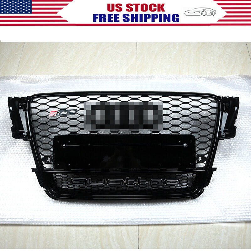 For Audi A5/S5 B8 8T 2008-2012 RS5 Style Front Honeycomb Mesh Quattro Grille