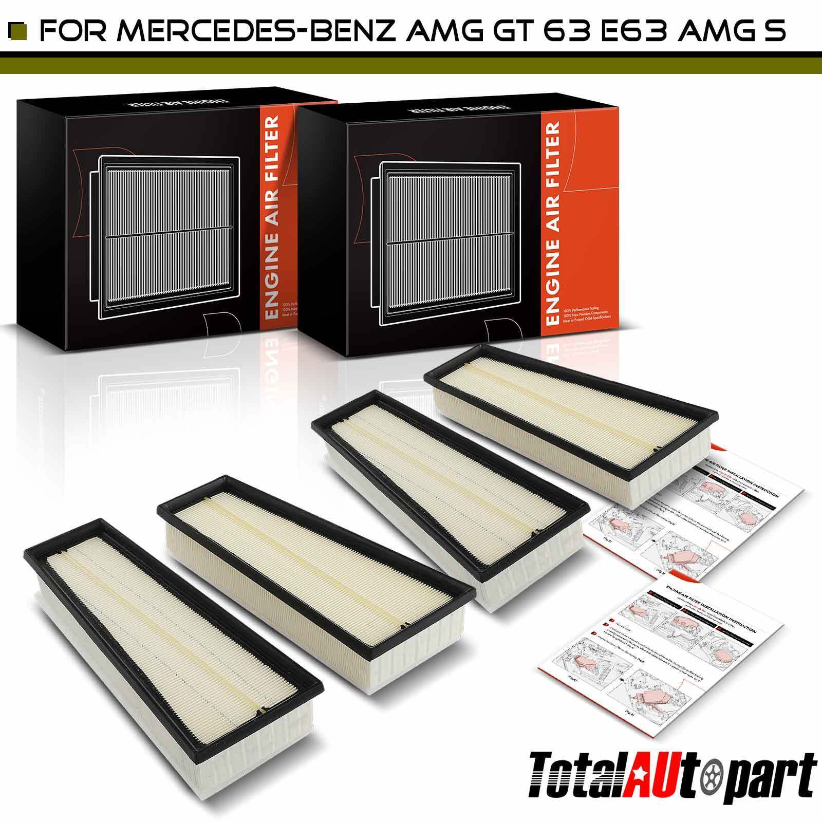 4x New Engine Air Filter for Mercedes-Benz AMG GT 63 E63 AMG S G63 AMG S63 AMG