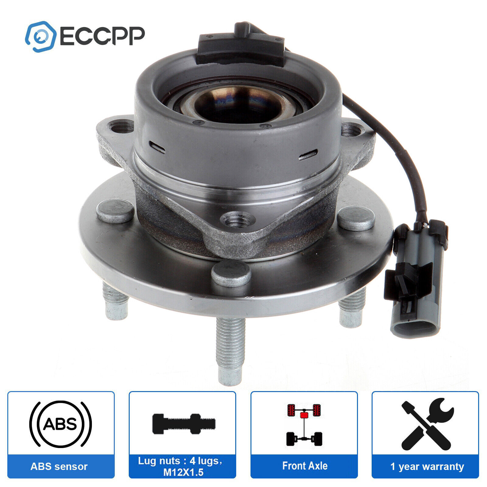 1Pc Wheel Hub Bearing Front For Chevy Cobalt Saturn Ion Pontiac Pursuit G5 W/ABS