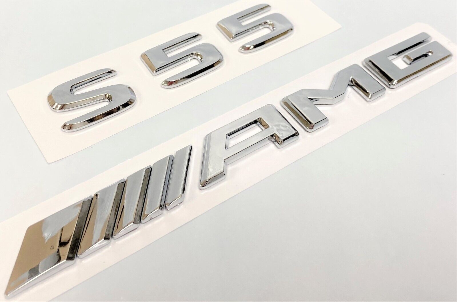 #1 CHROME S55 + AMG FIT MERCEDES S55 REAR TRUNK NAMEPLATE EMBLEM BADGE DECAL