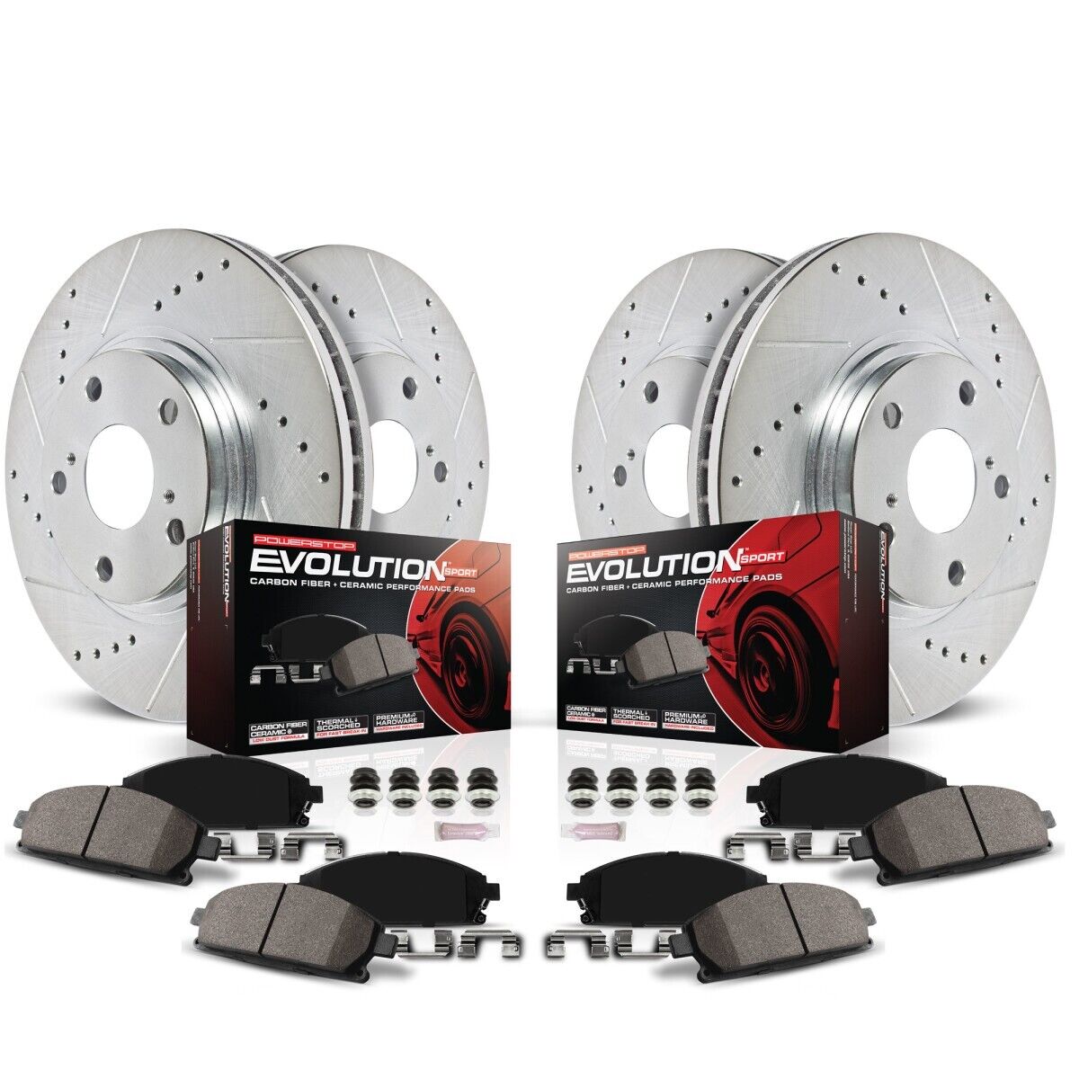 K4152 Powerstop 4-Wheel Set Brake Disc and Pad Kits Front & Rear for Firebird