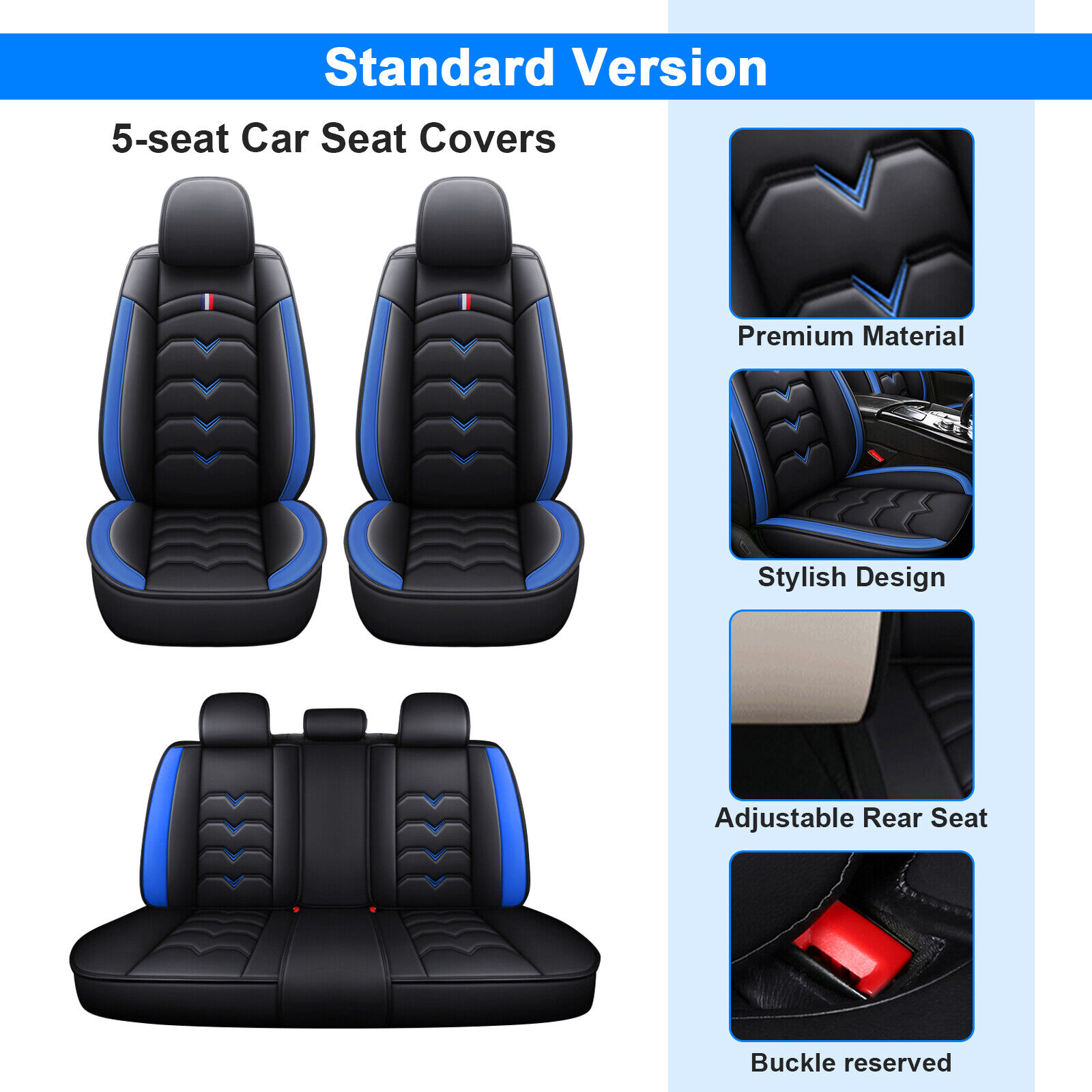 For Nissan Altima Rogue 5 Seats Car Seat Cover Full Set Front Rear Deluxe Covers