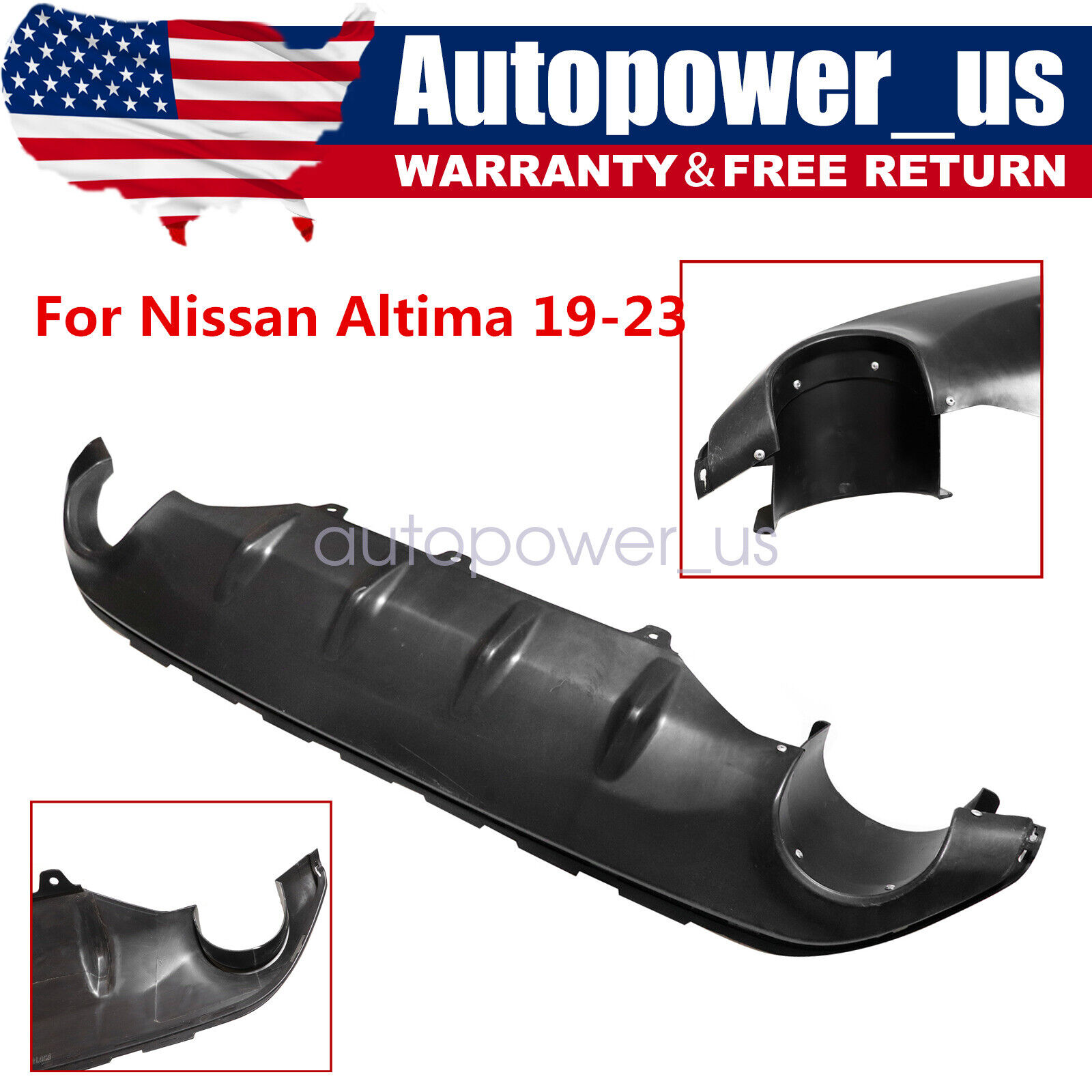 For Nissan Altima 2019 2020-2023 NEW Bumper Cover Valance Primed Rear Lower USA