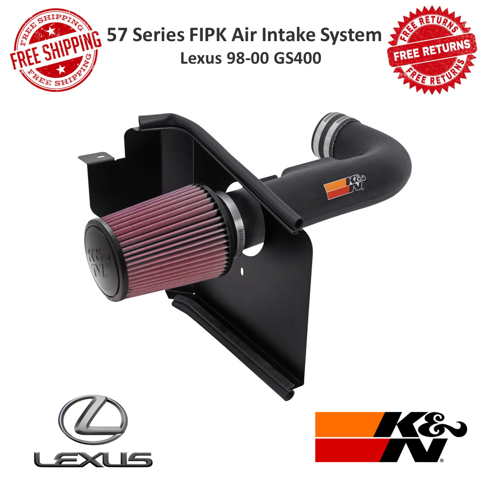 K&N 57 Series FIPK Gen II Air Intake System HDPE Tube For 98-00 Lexus GS400 4.0L