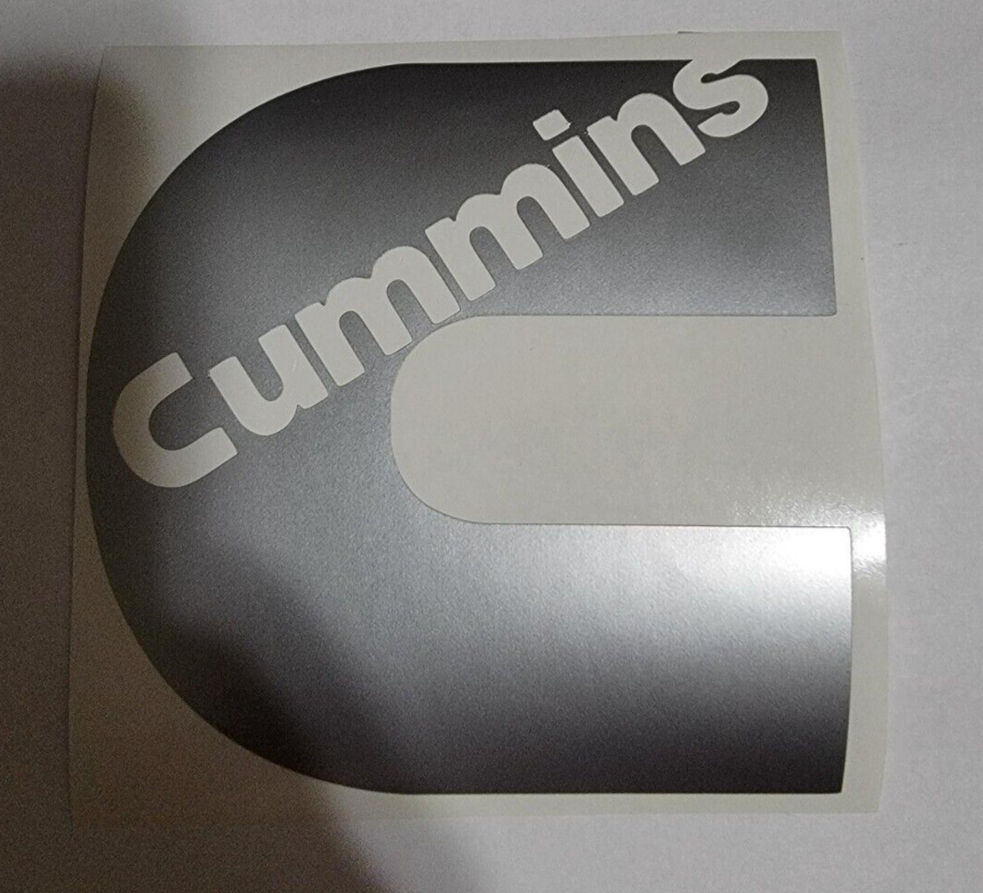 Metallic Silver Cummins Decal Sticker 4\