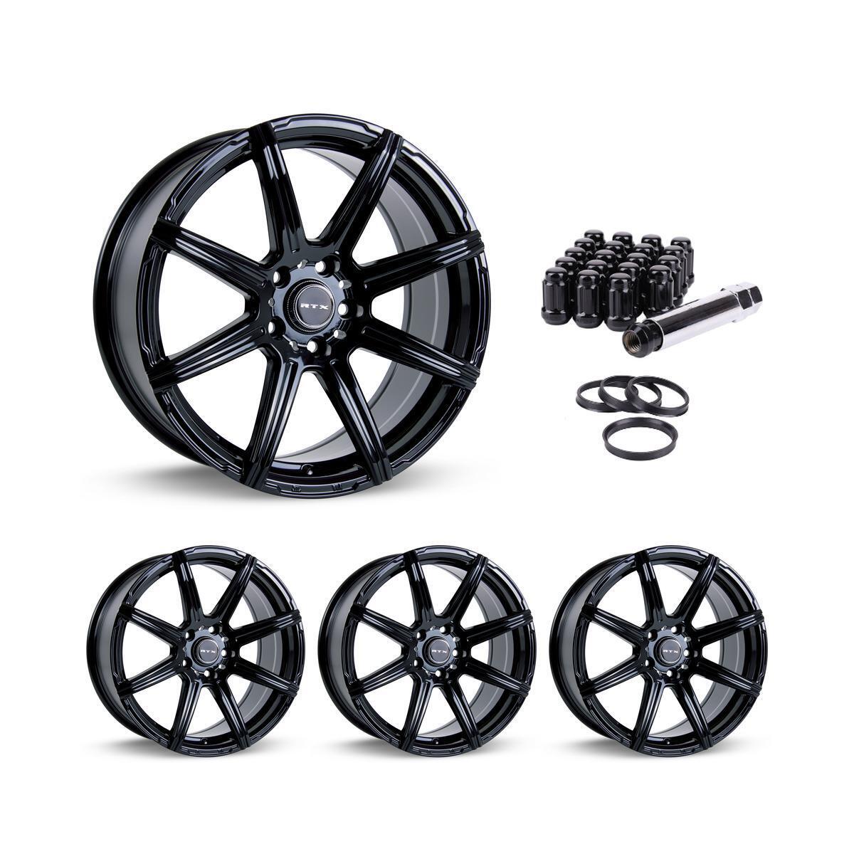 Wheel Rims Set with Black Lug Nuts Kit for 86-94 Pontiac Sunbird P827087 15 inch