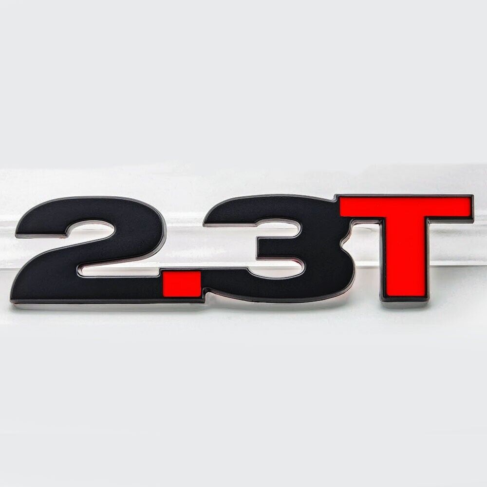 UPR 2.3T ECOBOOST EMBLEM SATIN BLACK W RED UPR Fits Bronco Ranger Mustang SVO
