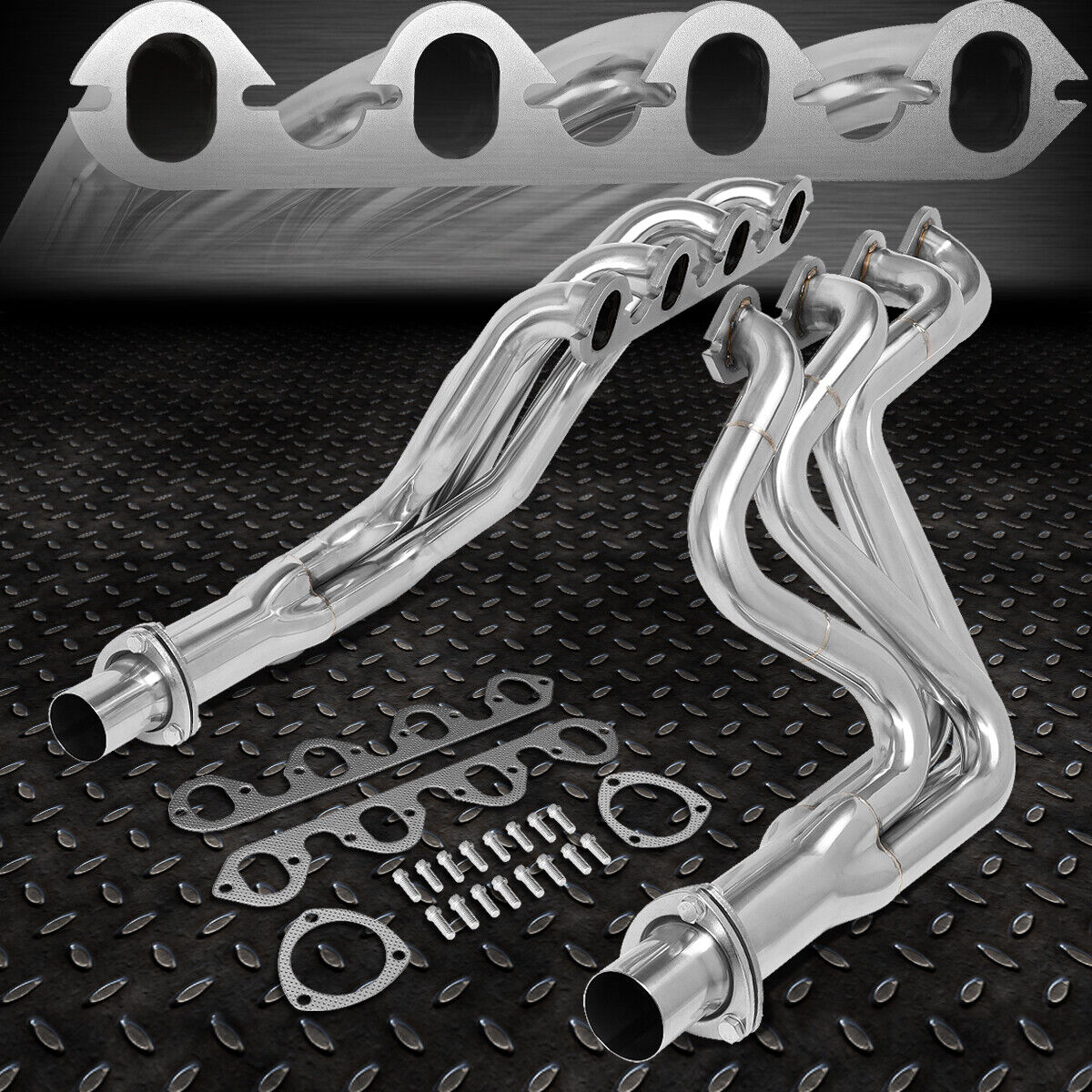 FOR 83-87 FORD F250 F350 7.5L V8 PAIR STAINLESS STEEL MANIFOLD EXHAUST HEADERS