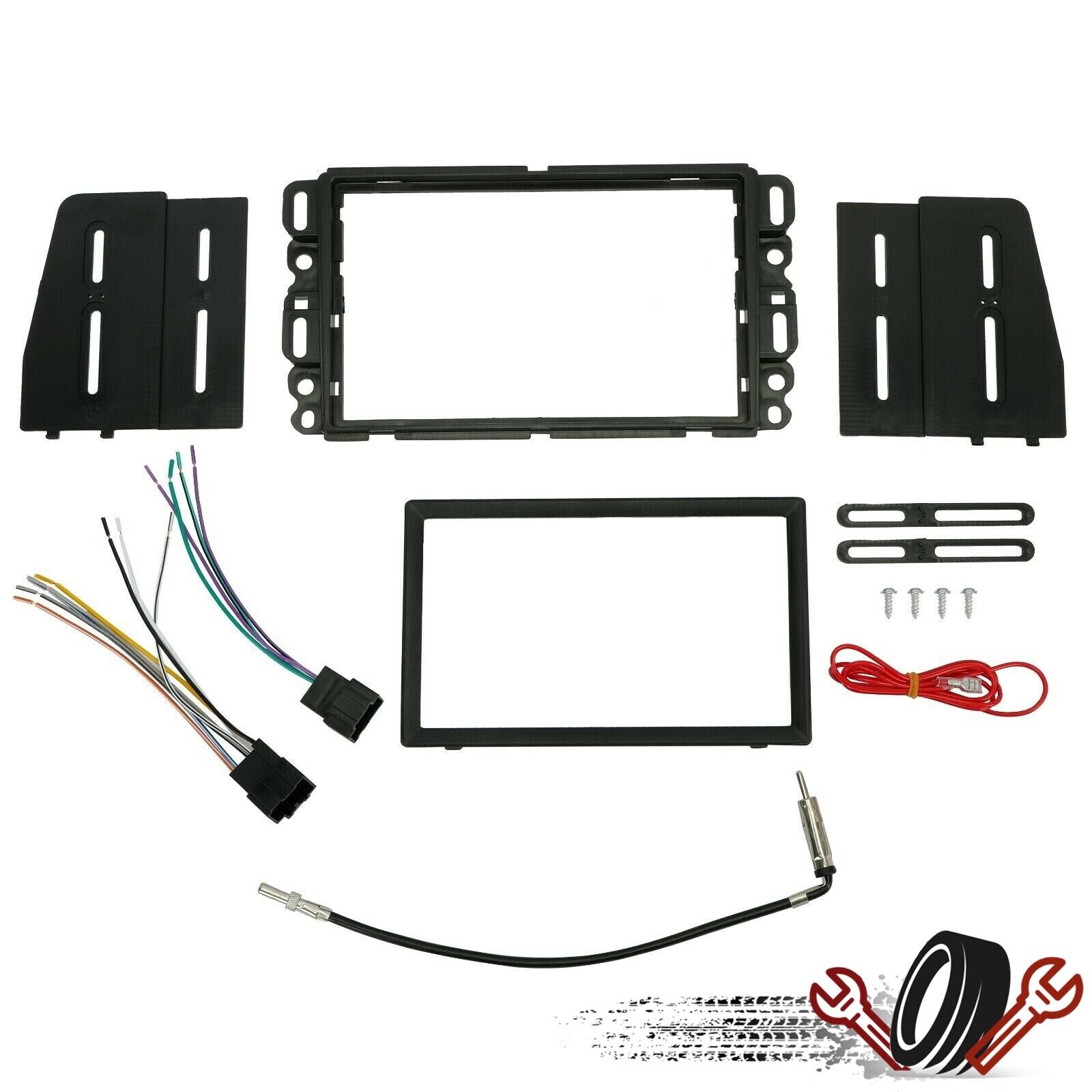 Double Din Dash Kit Stereo Radio Installation Install Kit w Wire Harness Antenna
