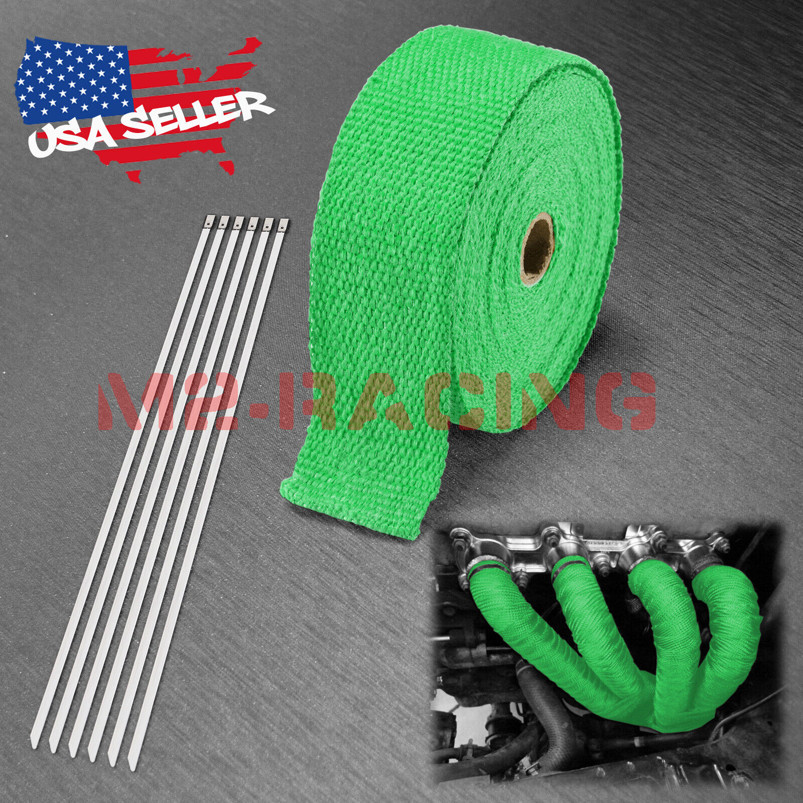 Green Exhaust Pipe Insulation Thermal Heat Wrap 2\