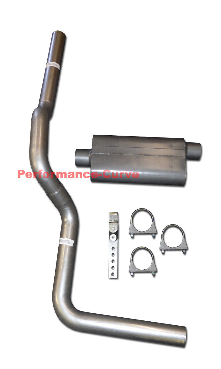 Fits 88-97 Ford F150 Mandrel Bent Exhaust w/ Large Two Chamber Muffler