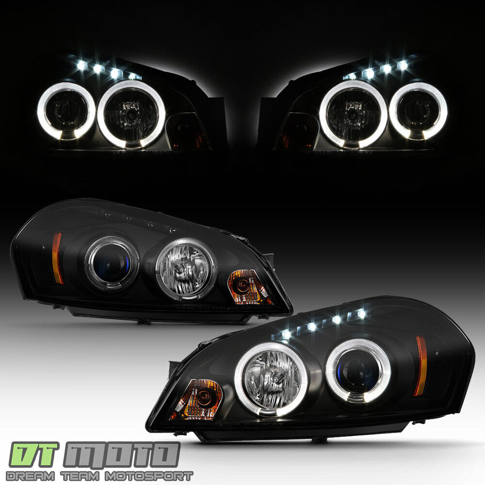Black Smoke 2006-2013 Chevy Impala LED DRL Halo Projector Headlights Headlamps