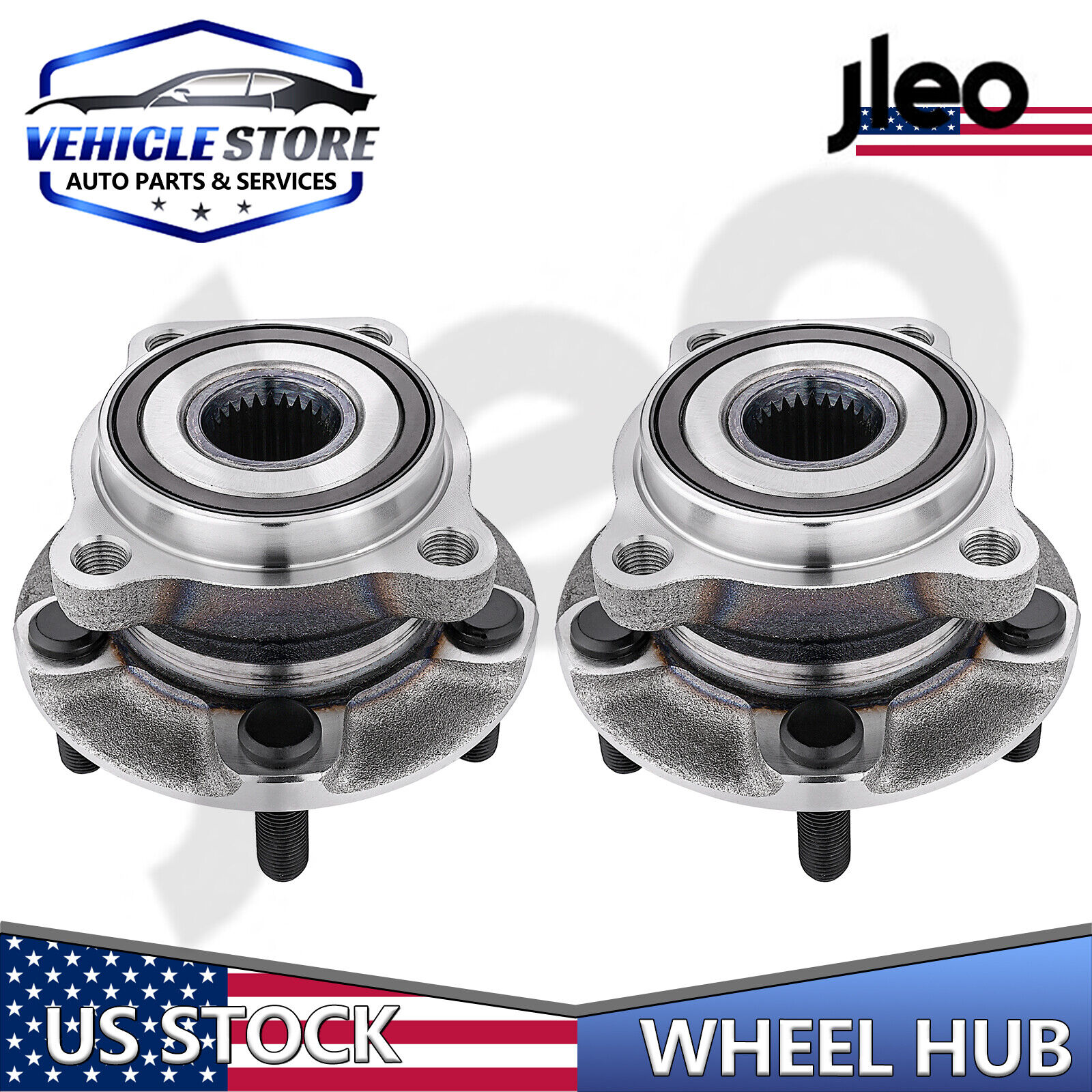 Pair Front Wheel Bearing & Hub Assembly for 2005 - 2014 Subaru Outback Legacy