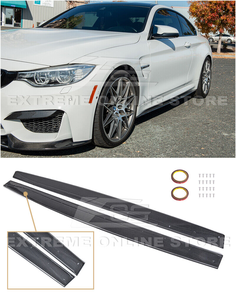 M-Performance Style Side Skirts Extension Bottom Line Lip For 15-20 BMW F82 M4