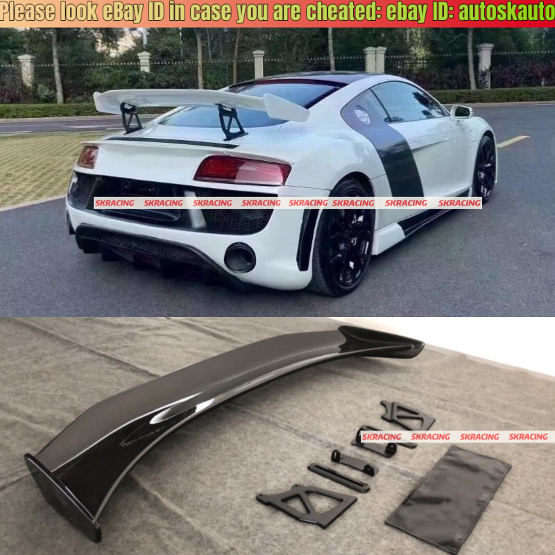 Real Carbon Fiber Body Kit Rear Trunk Spoiler Lip Wing Fit for Audi R8 2008-2015