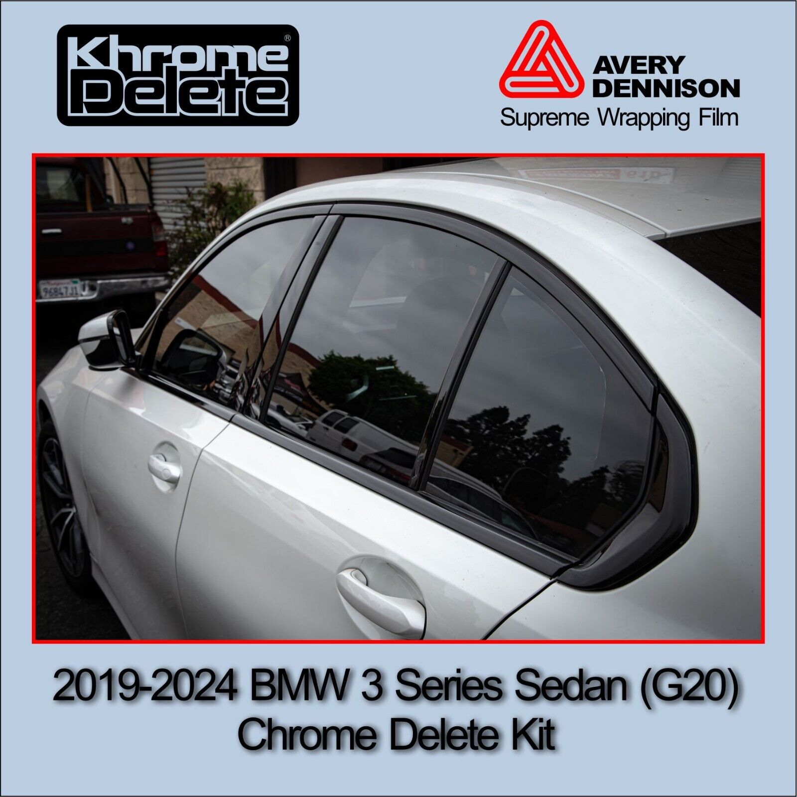 2019-2024 BMW 3 Series Sedan (G20 Body) Chrome Delete Vinyl Overlay