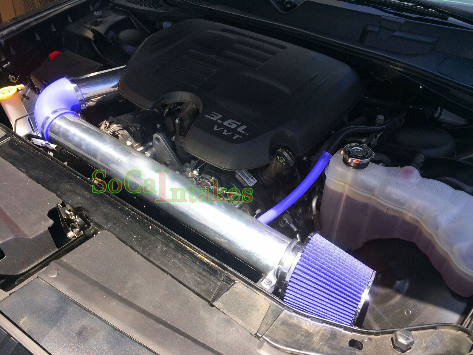 2pc Blue Cold Air Intake Kit & Filter For 2011-2016 Dodge Challenger 3.6L V6
