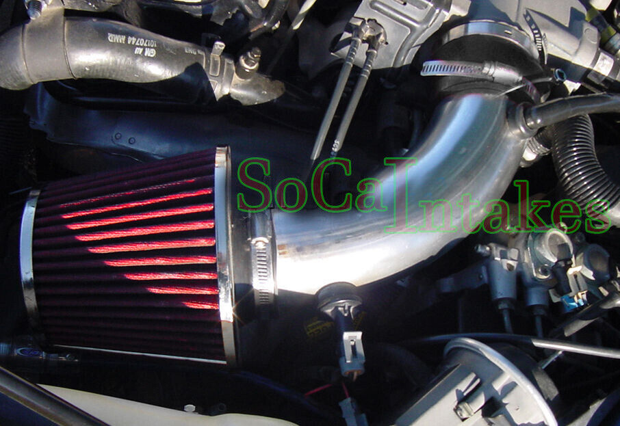 Black Red Air Intake Kit & Filter For 1990-93 Oldsmobile Cutlass Supreme 3.1L V6