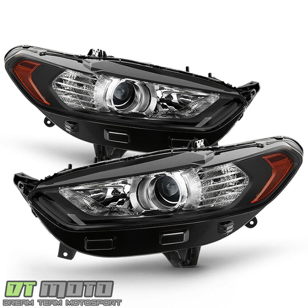 Black 2013 2014 2015 2016 Ford Fusion Projector Headlights Headlamps Left+Right