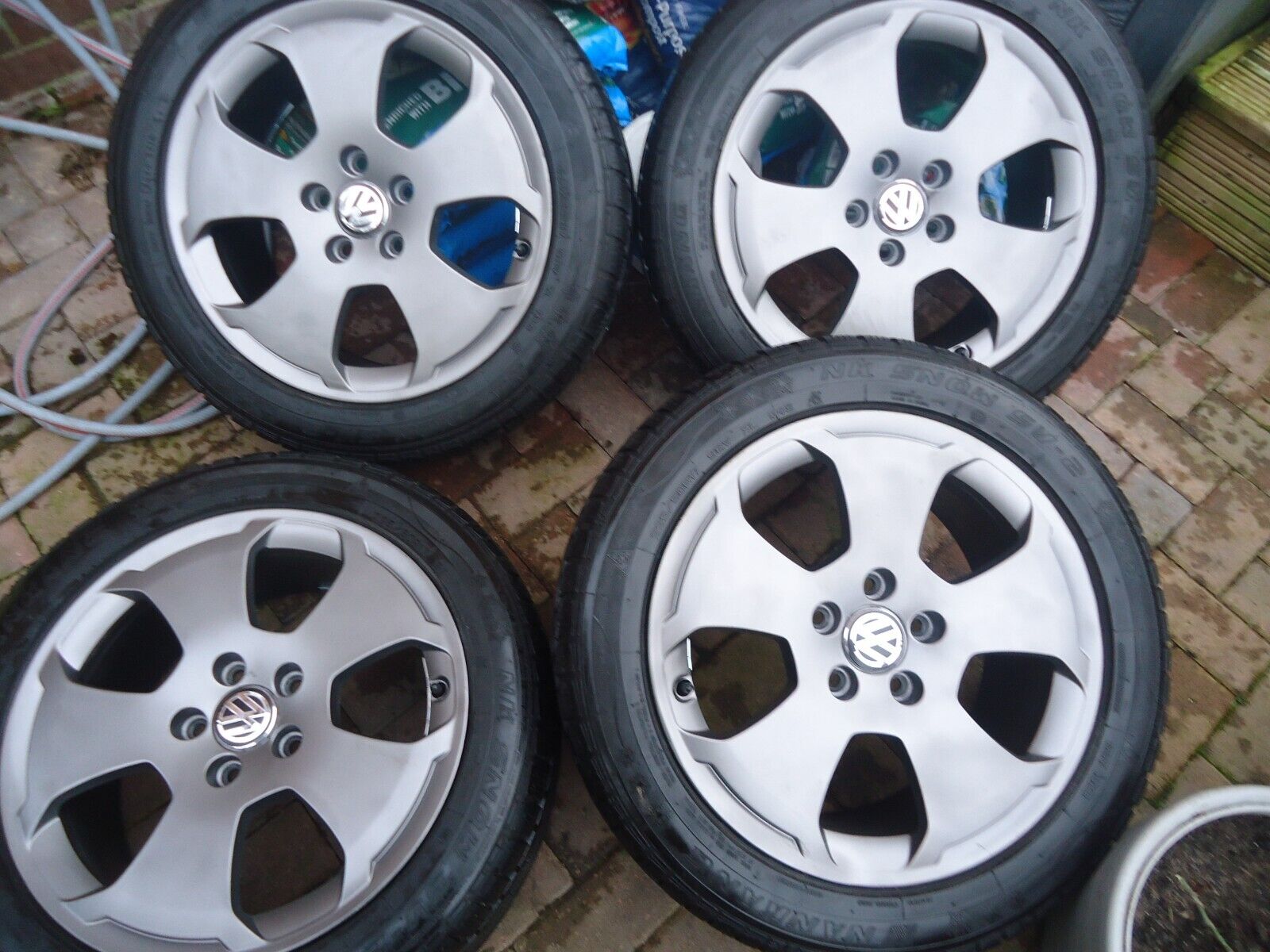 17x4 Alloys Wheels and WINTER TYRES Will Fit VwT4 VW Caddy Golf Passat Sharan