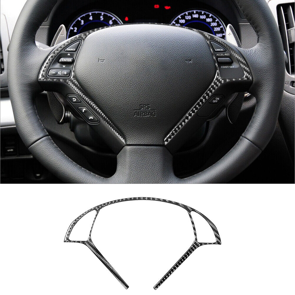 Carbon Fiber Interior Steering Wheel Frame Cover Trim For Infiniti G37 Sedan