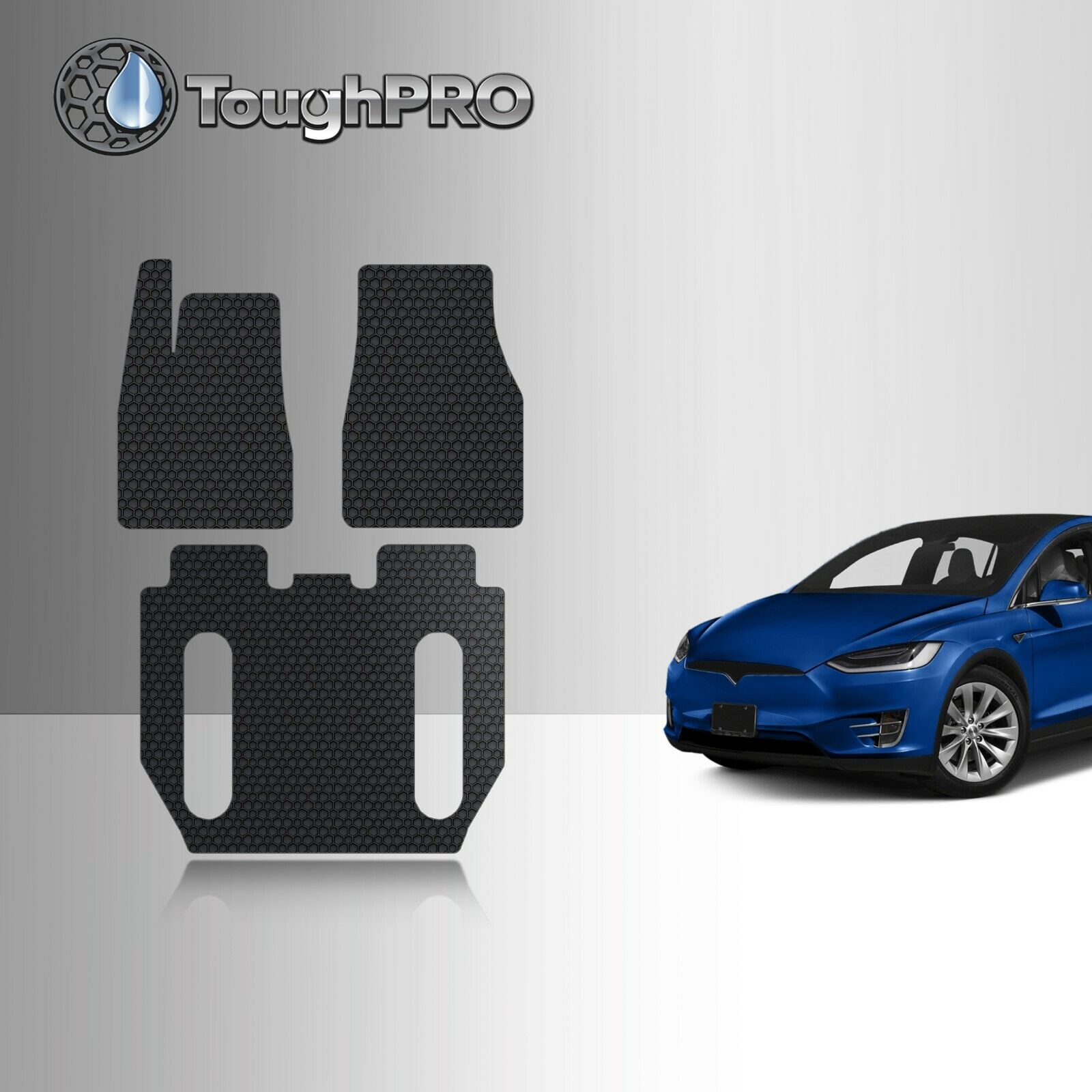 ToughPRO Heavy Duty Black Rubber For 2016 Tesla Model X 6 Seater Floor Mats
