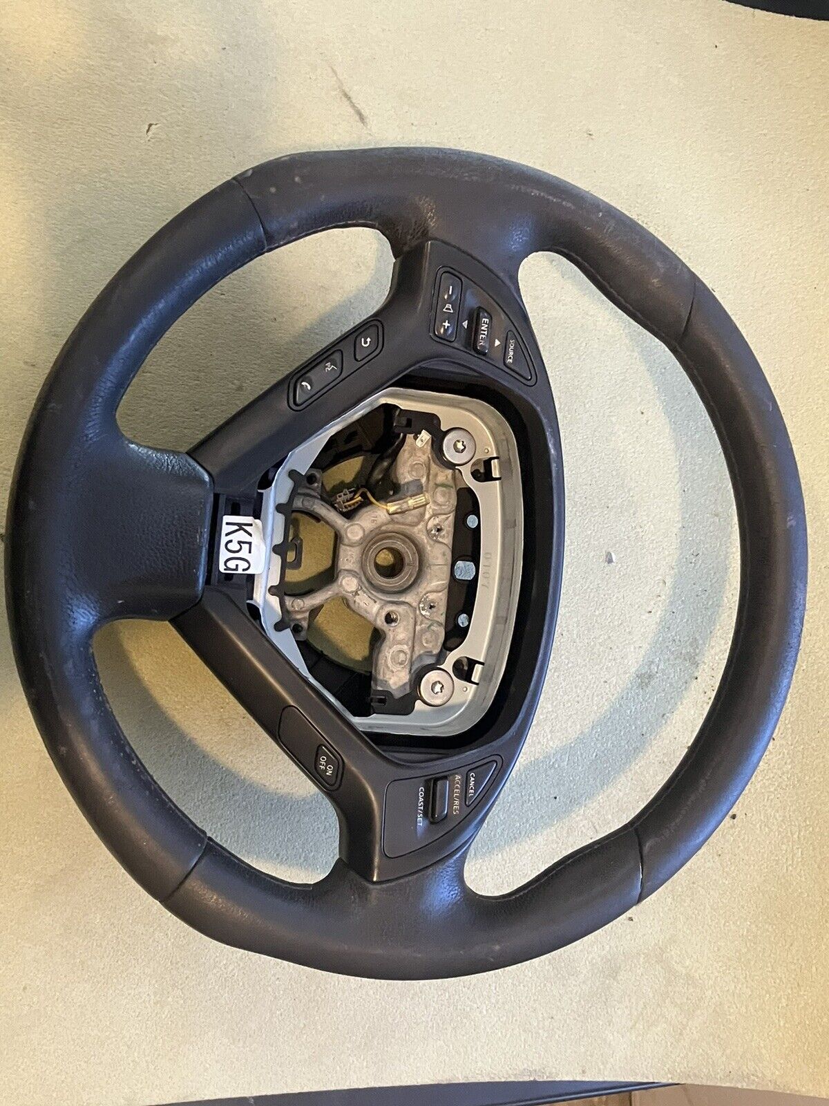 2008-2013 Infiniti G37 Steering Wheel With Control Black Oem Switch Leather 