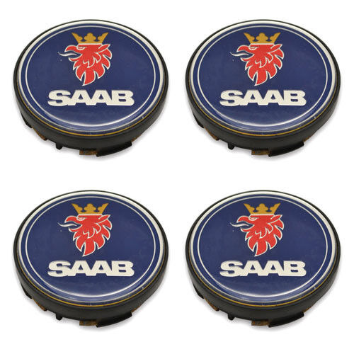Center Caps Saab 5236294 9-3 9-5 93 95 900 9000 Wheel Hubcaps 99-12 OEM Set