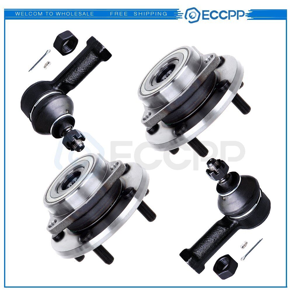 4x Front Wheel Hub and Bearing Assembly Outer Tie Rod for 95-98 EAGLE TALON