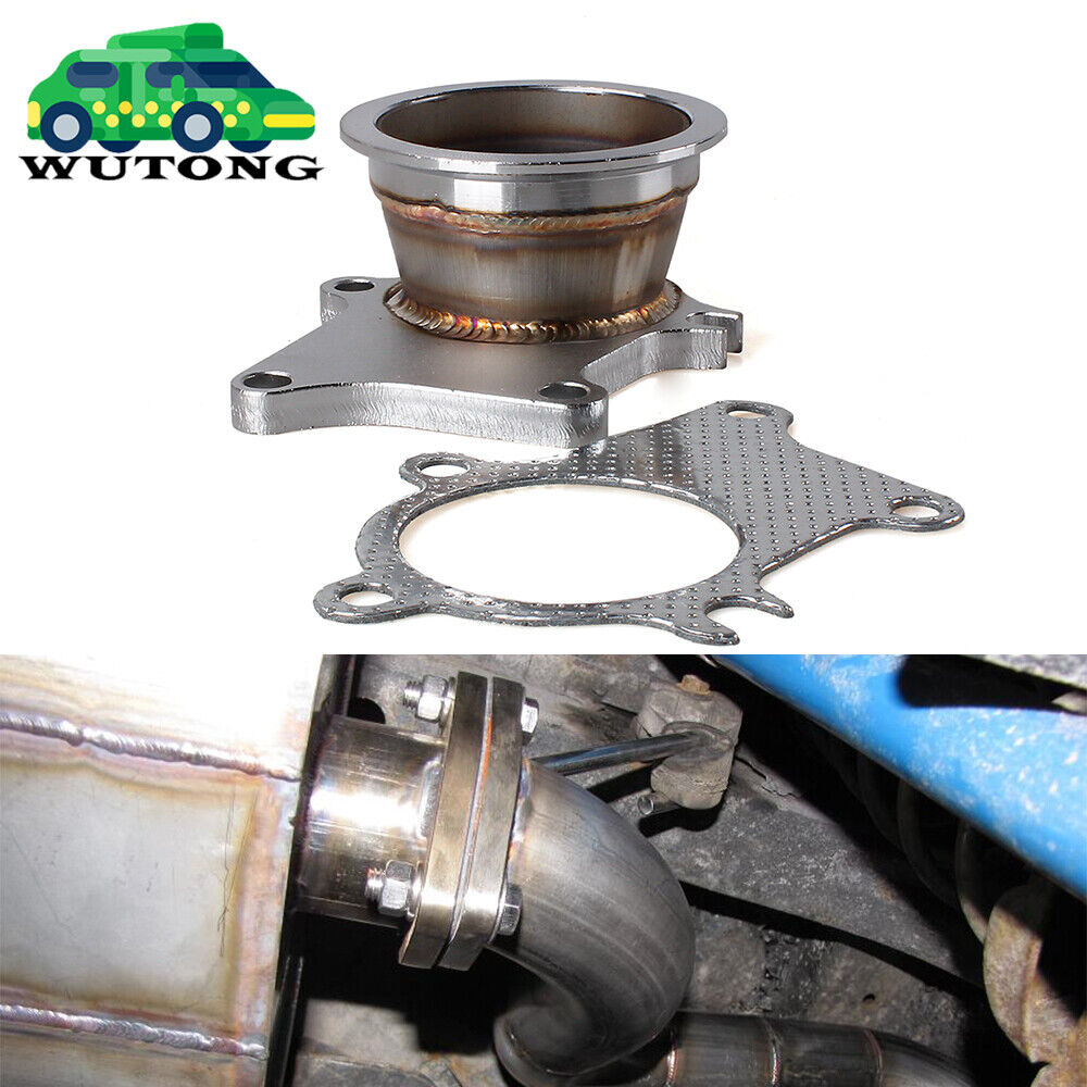 For T3 T4 Turbo Exhaust Down Pipe 5 Bolt Flange to 3 Inch 76mm V-Band Adapter