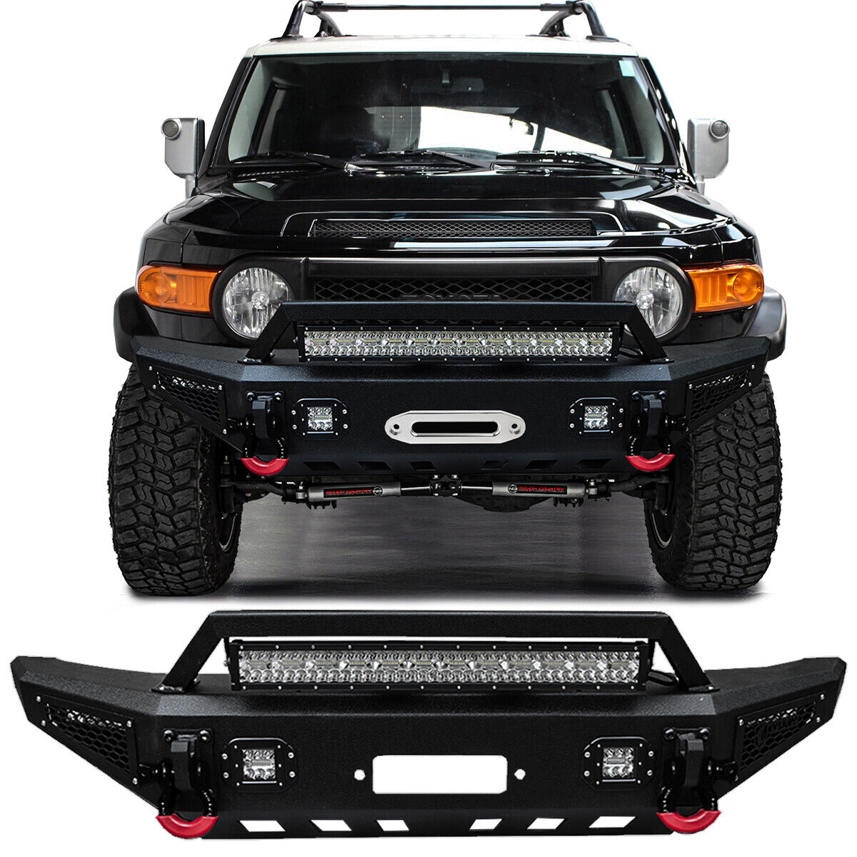 Vijay For 2007-2014 1st Gen FJ Cruiser Front or Rear Bumper with D-Rings