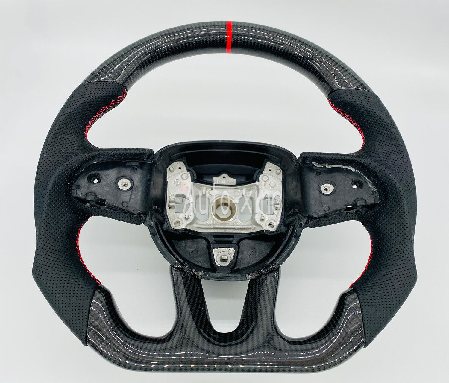 Carbon Fiber Flat Steering Wheel for Dodge Challenger Hellcat Cherokee SRT Stock