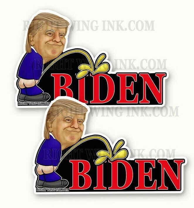 Trump Peeing On Biden Bumper Sticker Decal anti Feminist Pro Trump 2pack 5