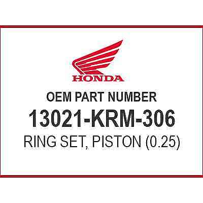 Honda RING SET (0.25) 13021-KRM-306 OEM NEW