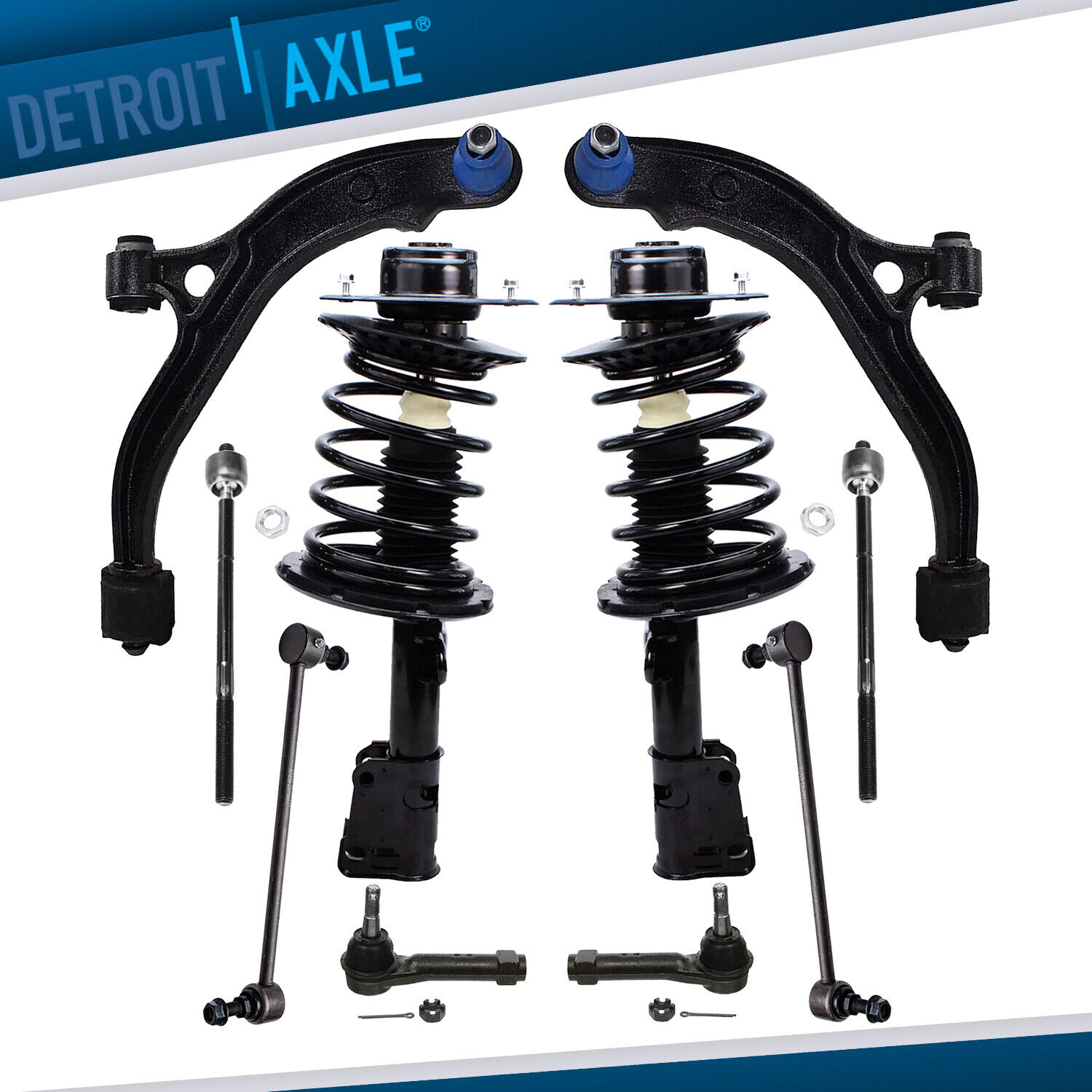 10pc Front Struts Lower Control Arms Suspension Kit for Town & Country Caravan
