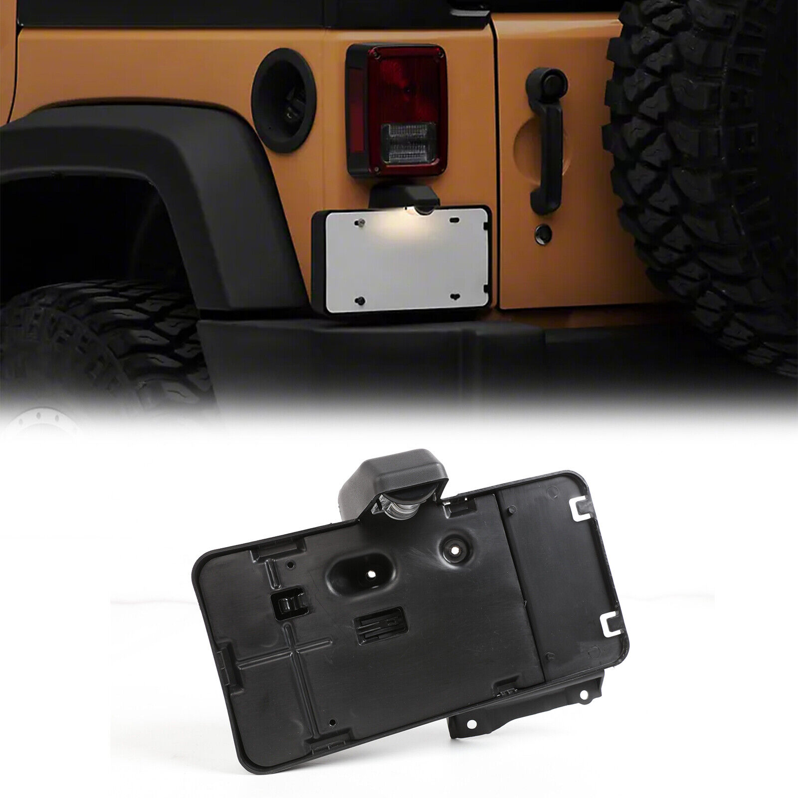 Fit For Jeep Wrangler JK Rear License Plate Mounting Bracket Holder 2007-2018