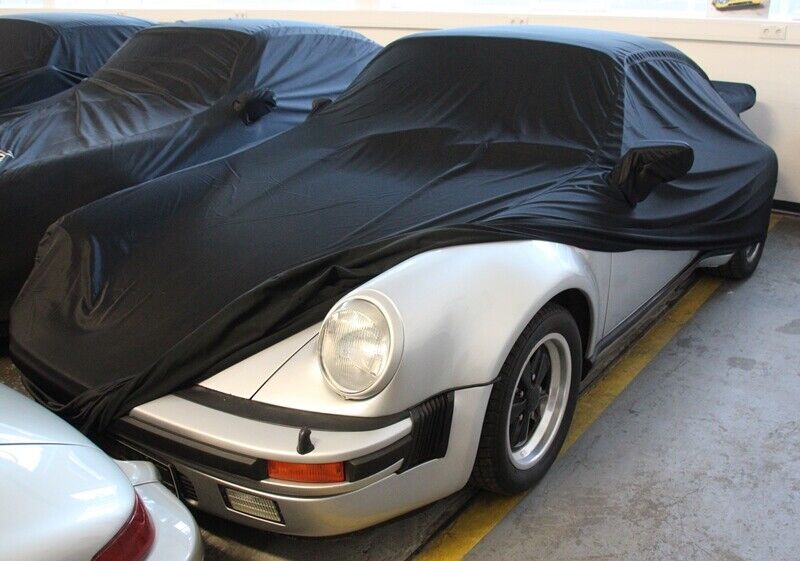 Satin Black Car Cover with Mirror Bags and Spoilers for Porsche 911 Turbo 