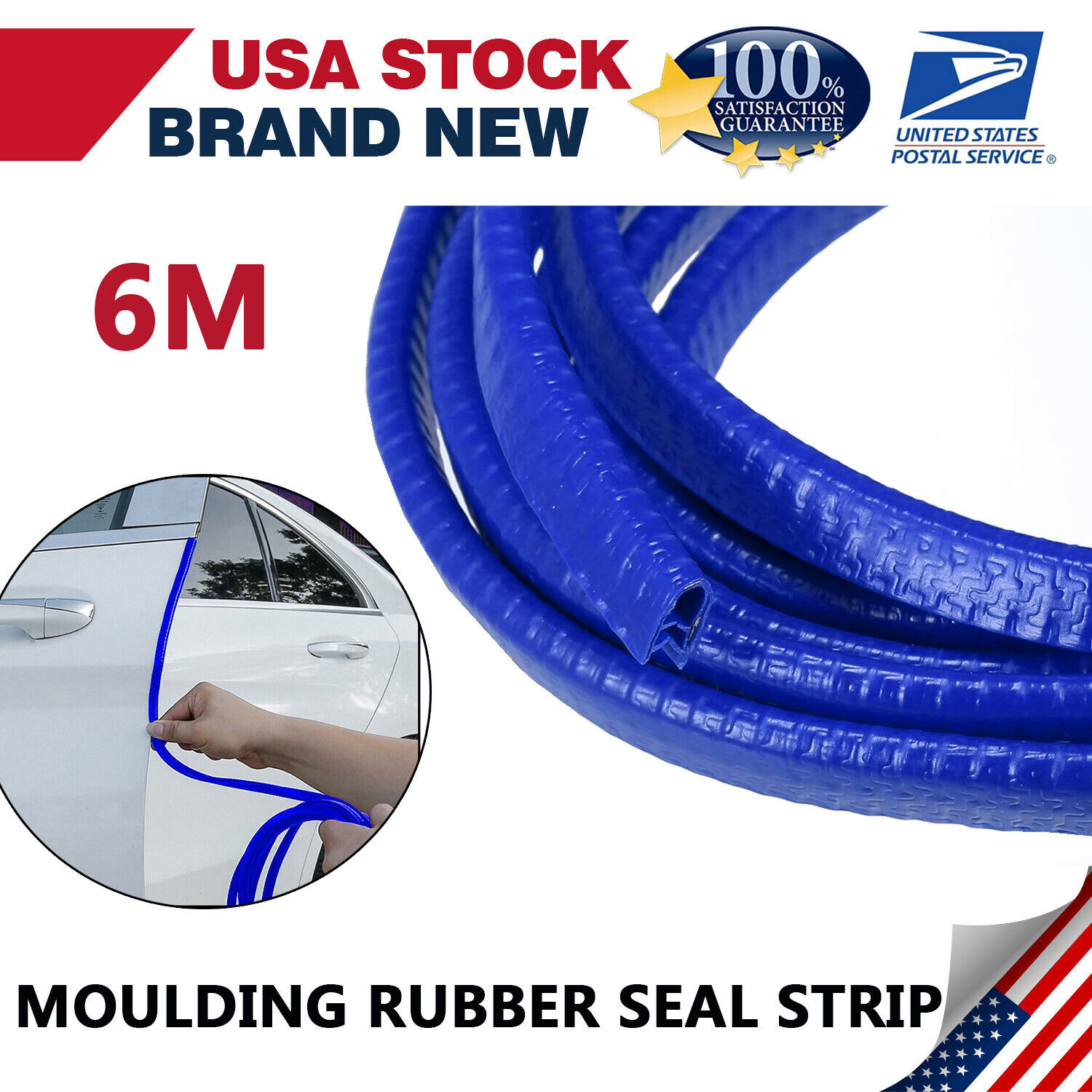 6M Car Edge Blue Trim Molding Rubber Seal Strip Protector For Hyundai Genesis