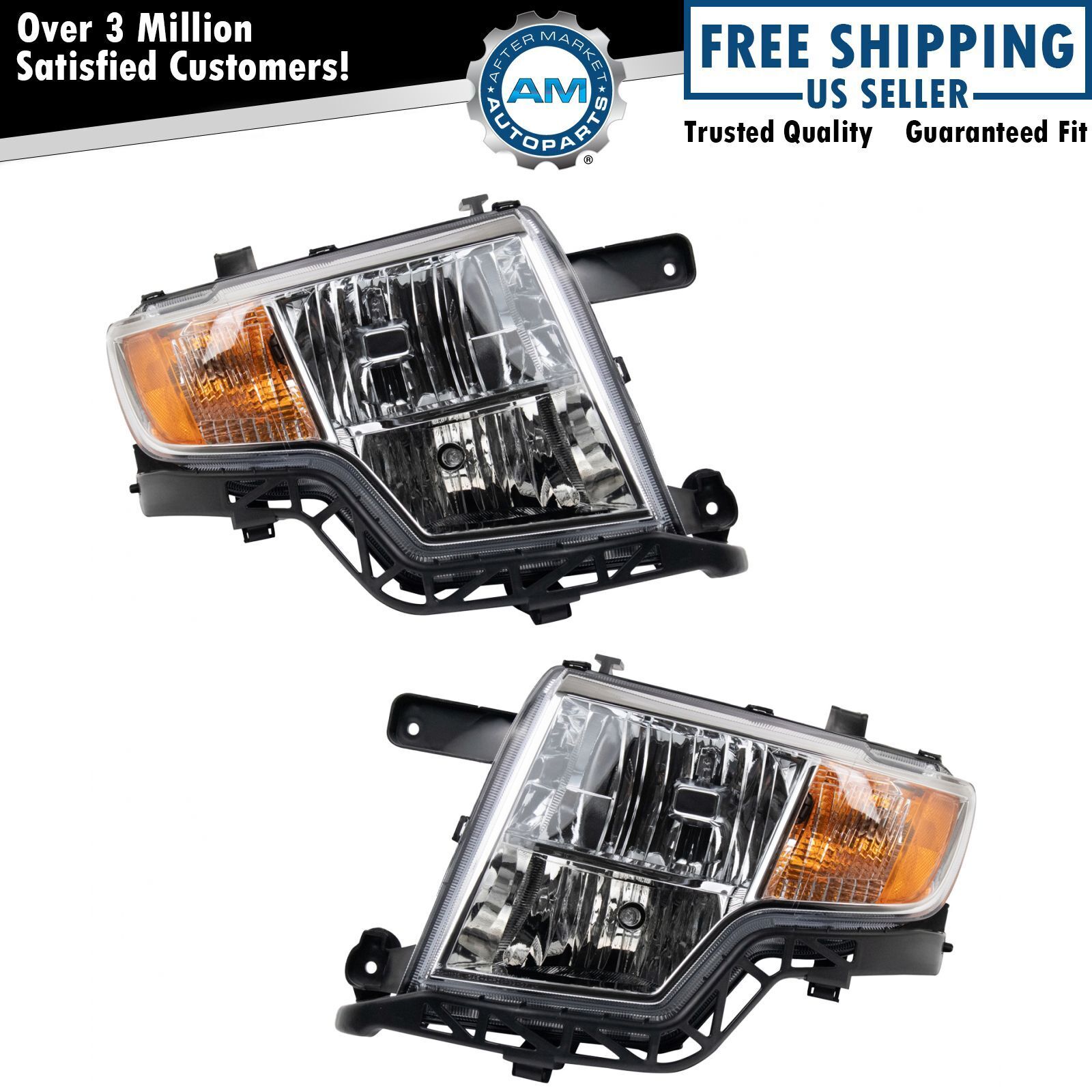 Headlight Set Left & Right Halogen For 2007-2010 Ford Edge FO2502228 FO2503228