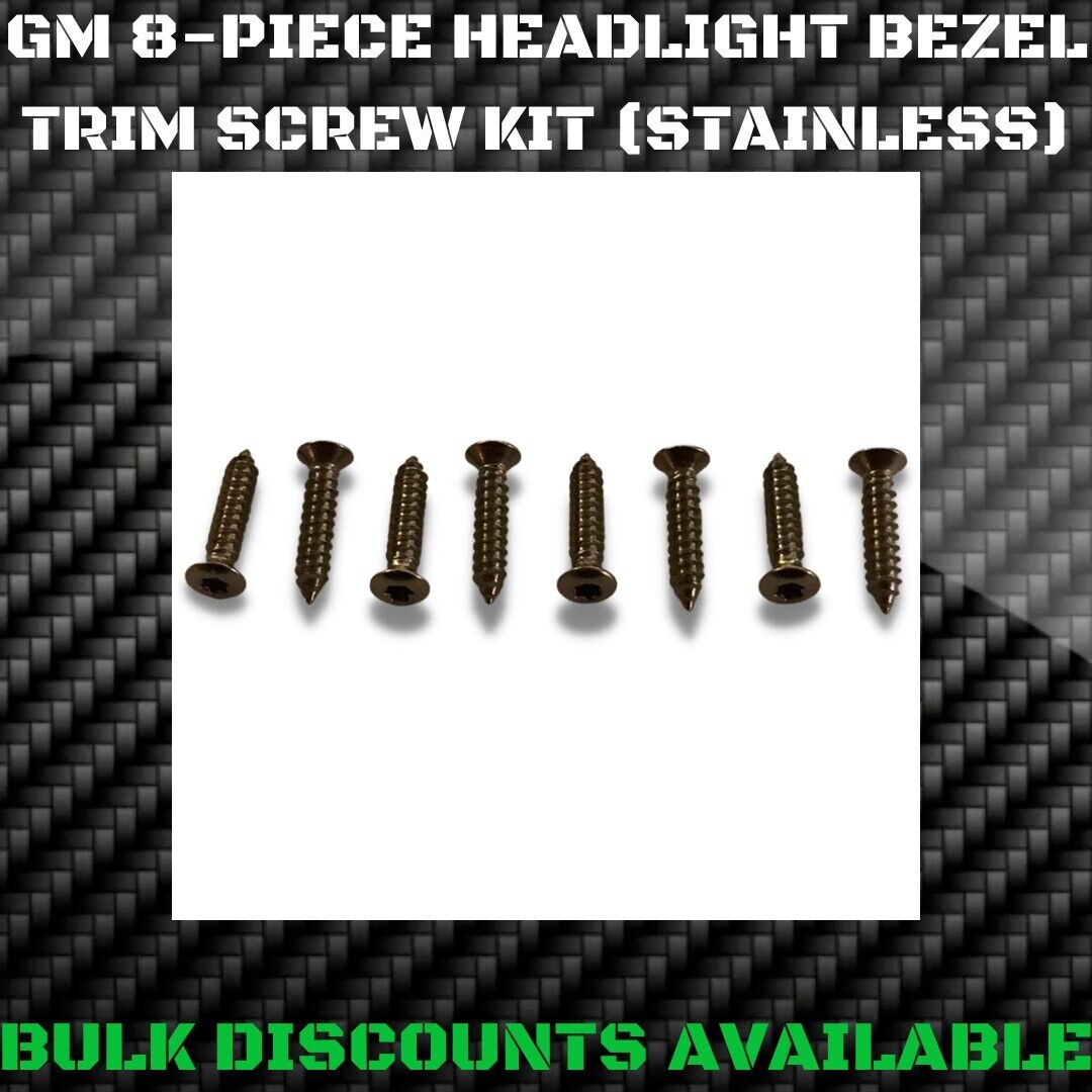 1982-1987 Grand National Headlight Bezel Header Panel Torx Trim Screws GM CHROME