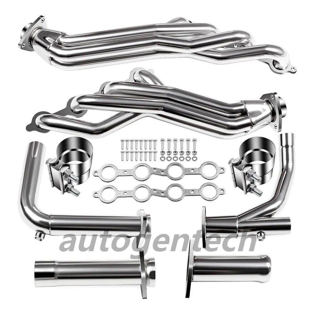 Stainless Steel Exhaust Manifold Headers for Chevy GMC 2007-2014 4.8L 5.3L 6.0L