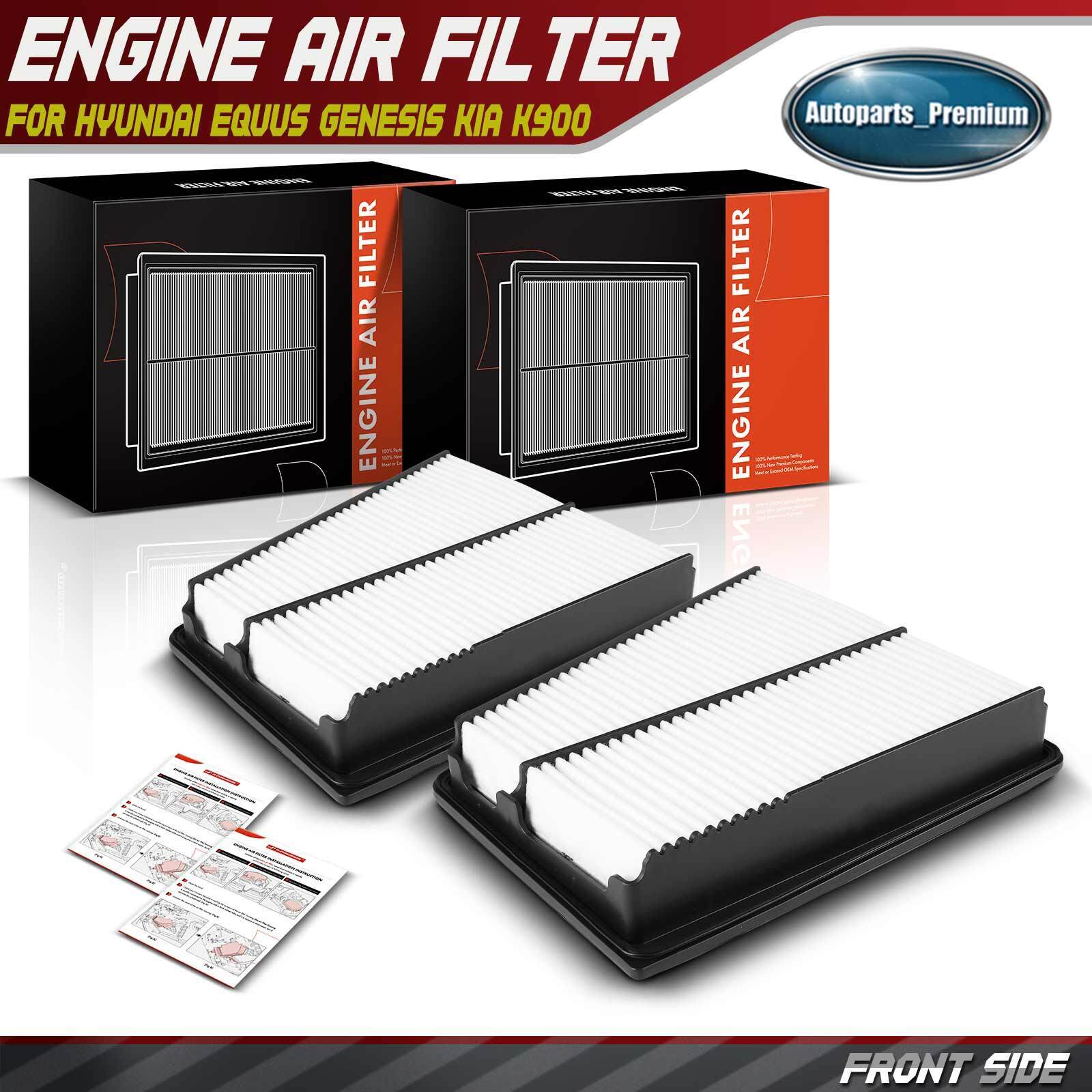 2Pcs Engine Air Filter for Hyundai Equus 2011-2016 Genesis 09-14 Kia K900 15-17