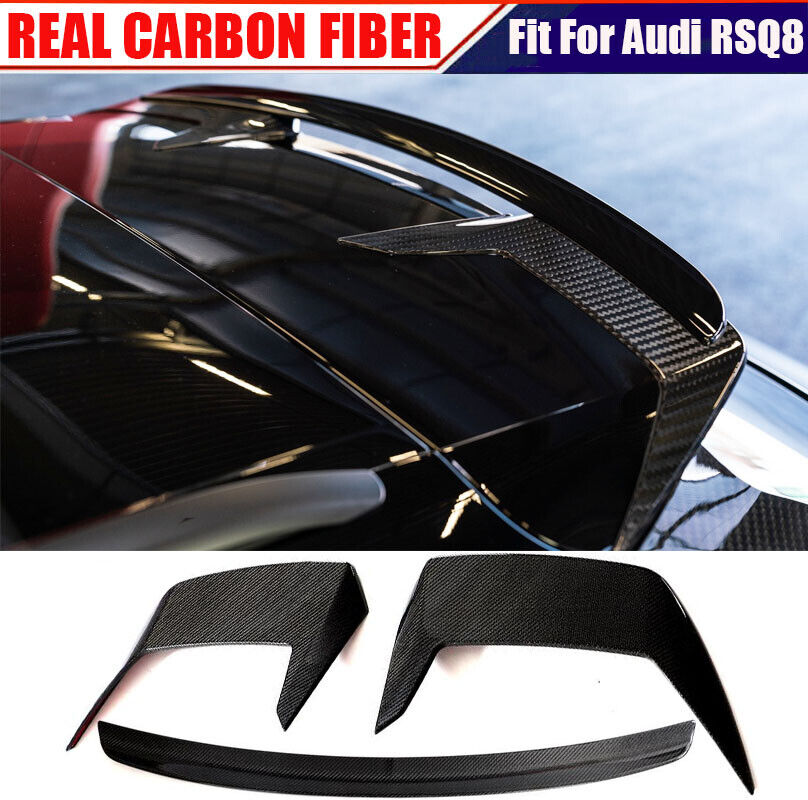 REAL CARBON FIBER Rear Roof Spoiler Window Wing Fit For Audi RSQ8 RS Q8 2020-23
