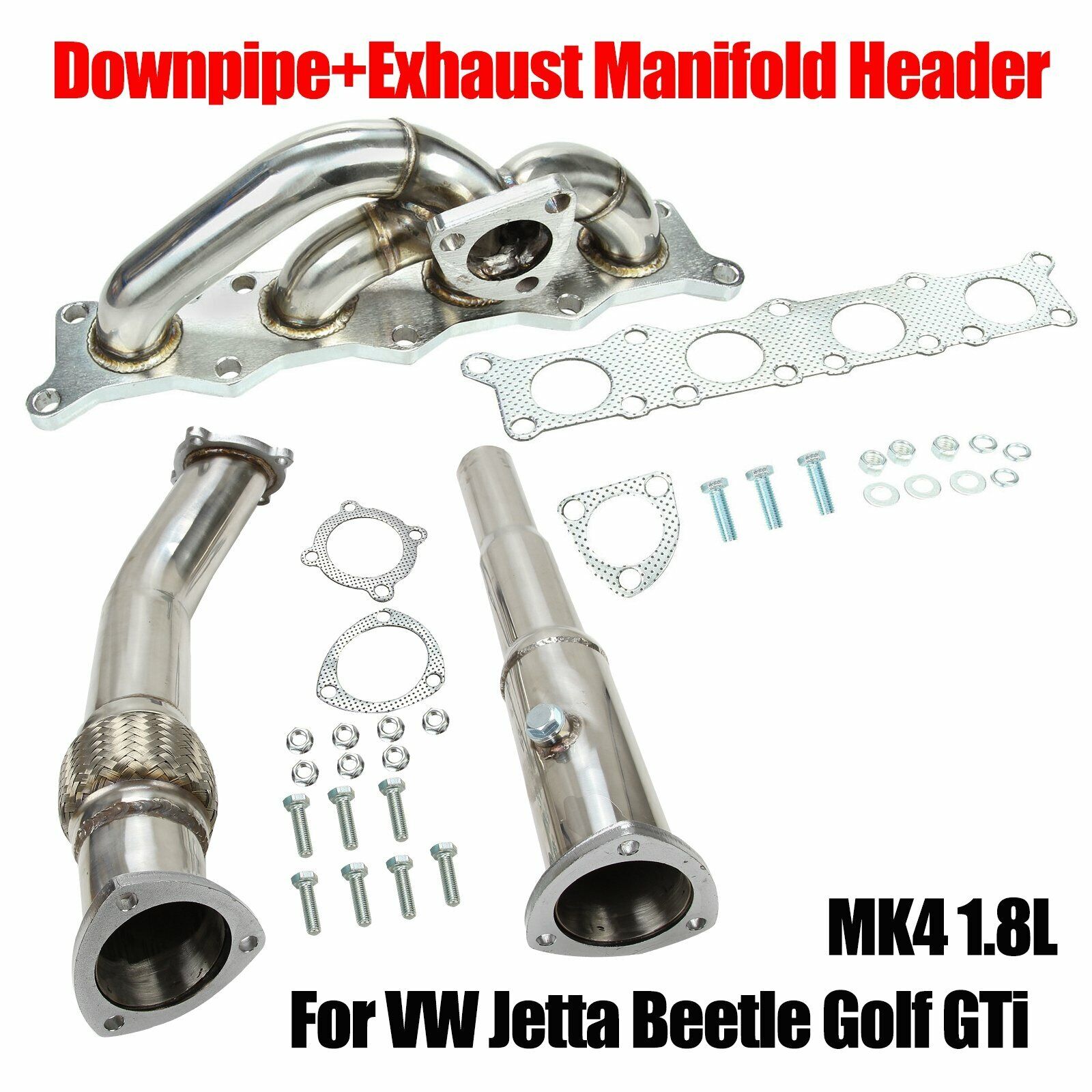 Downpipe+exhaust manifold header decat for VW Jetta Beetle Golf GTi MK4 1.8L 3\